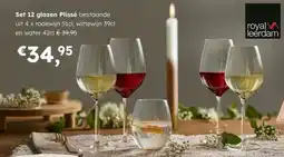 Multi bazar Set 12 glazen Plissé aanbieding