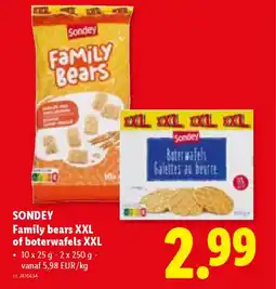 Lidl Sondey family bears XXL of boterwafels XXL aanbieding