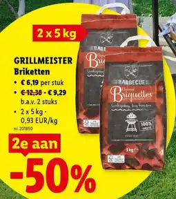 Lidl Grillmeister briketten aanbieding