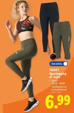 Lidl Crivit sportlegging of capri aanbieding