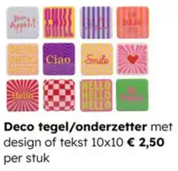 Multi bazar Deco Tegel / Onderzetter met design of tekst aanbieding