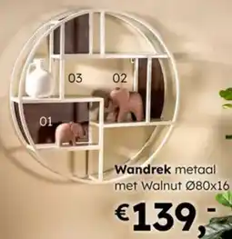 Multi bazar Wandrek metaal met Walnut aanbieding