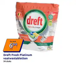 Action Dreft Fresh Platinum vaatwastabletten aanbieding