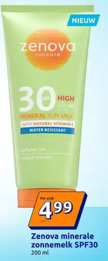 Action Zenova minerale zonnemelk SPF30 aanbieding