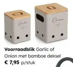 Multi bazar Voorraadblik Garlic of Onion met bamboe deksel aanbieding