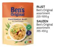 Alvo Rijst, sauzen Ben's Original aanbieding