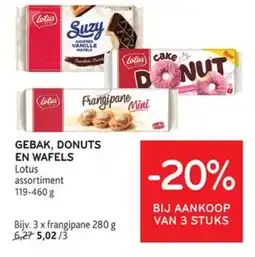 Alvo Gebak, donuts en wafels Lotus aanbieding