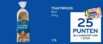 Alvo Toastbrood Boni aanbieding