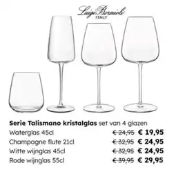 Multi bazar Luigi Bormioli Serie Talismano kristalglas set van 4 glazen aanbieding