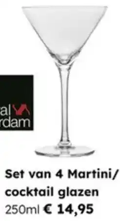 Multi bazar Set van 4 Martini/ cocktail glazen aanbieding