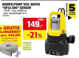 Hubo Karcher Dompelpomp Vuil Water SP22.000 Sensor aanbieding