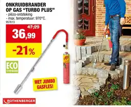 Hubo Rothenberger Onkruidbrander op Gas Turbo Plus aanbieding