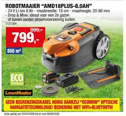 Hubo LawnMaster Robotmaaier "AMD18PLUS-8.0AH" aanbieding