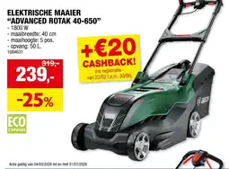 Hubo Bosch Elektrische Maaier "Advanced Rotak 40-650" aanbieding