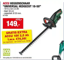 Hubo Accu Heggenschaar "Universal Hedgecut 18-50" aanbieding