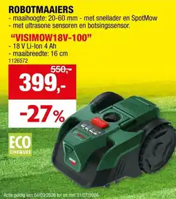 Hubo Bosch Robotmaaiers "VISIMOW18V-100" aanbieding