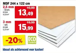 Hubo MDF 244 x 122 cm aanbieding