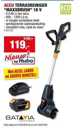 Hubo Batavia Accu Terrasreiniger "Maxxbrush" 18 V aanbieding