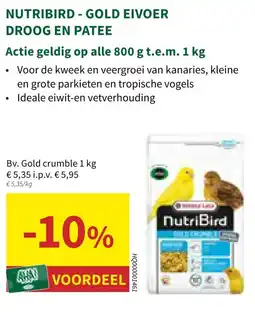 Horta Nutribird gold eivoer droog en patee aanbieding