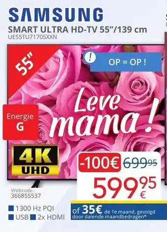 Eldi Samsung Smart Ultra HD-TV 55"/139 cm aanbieding