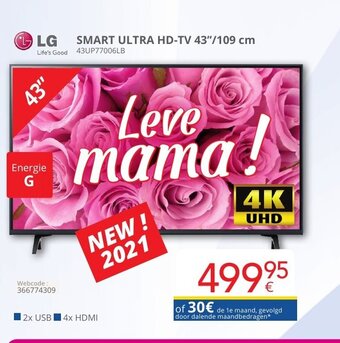 Eldi LG Smart Ultra HD-TV 43"/109 cm aanbieding