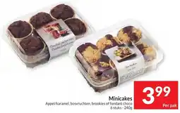 Intermarché Minicakes Appel/karamel, bosvruchten, brookies of fondant choco aanbieding