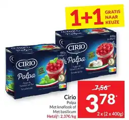 Intermarché Cirio Polpa Met knoflook of Met basilicum aanbieding