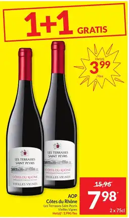 Intermarché AOP Côtes du Rhône Les Terrasses Saint Peyris Vieilles Vignes aanbieding