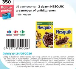 Carrefour Nesquik graanrepen of ontbijtgranen aanbieding