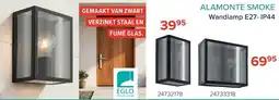 Euroshop Alamonte smoke wandlamp E27- IP44 aanbieding