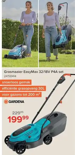 Euroshop Gardena Grasmaaier EasyMax 32/18V P4A set aanbieding