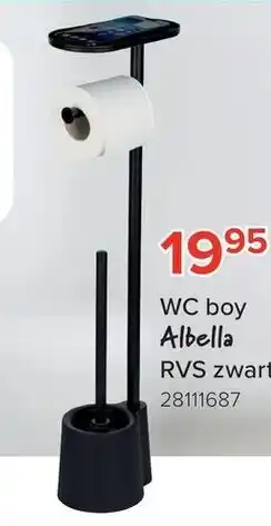 Euroshop Wenko WC boy Albella RVS zwart aanbieding