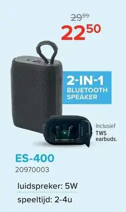 Euroshop BeVibe. Portable bluetooth speakers ES-400 aanbieding