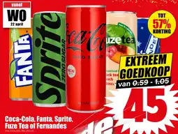 Dirk NL Coca-Cola, Fanta, Sprite, Fuze Tea of Fernandes aanbieding