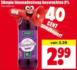 Dirk NL Slimpie limonadesiroop bosvruchten 0% aanbieding