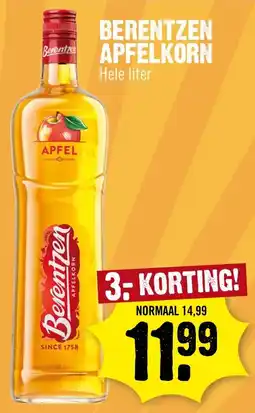 Dirk NL Berentzen Apfelkorn aanbieding