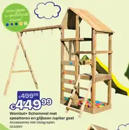 ToyChamp Wombat+ Schommel met Speeltoren en Glijbaan Jupiter Geel aanbieding
