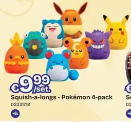 ToyChamp Squish-a-longs - Pokémon 4-pack 02331751 aanbieding