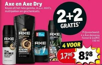 Kruidvat Axe deospray forest + graffiti aanbieding