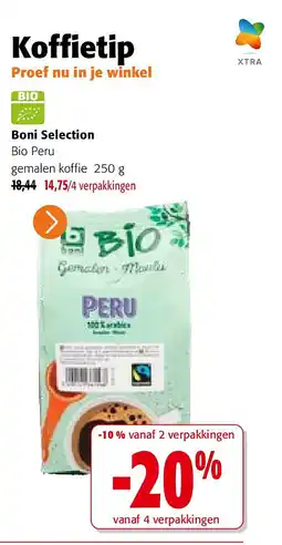 Colruyt Boni Selection Bio Peru gemalen koffie 250 g aanbieding