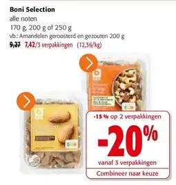 Colruyt Boni Selection Amandelen geroosterd en gezouten 200 g aanbieding