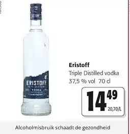 Colruyt Eristoff Triple Distilled vodka 37,5 % vol 70 cl aanbieding