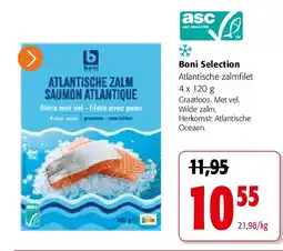 Colruyt Boni Selection Atlantische zalmfilet 4 x 120 g aanbieding