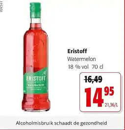 Colruyt Eristoff Watermelon 18 % vol 70 cl aanbieding