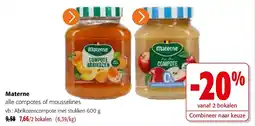Colruyt Materne Abrikozencompote met stukken 600 g aanbieding