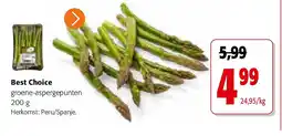 Colruyt Best Choice groene-aspergepunten 200 g aanbieding