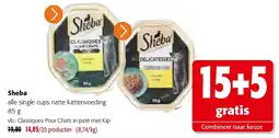 Colruyt Sheba Classiques Pour Chats in paté met Kip aanbieding