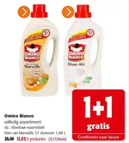 Colruyt Omino Bianco Vloeibaar wasmiddel Hart van Marseille 37 dosissen 1,48 L aanbieding