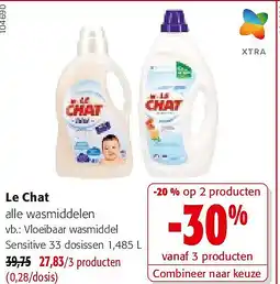 Colruyt Le Chat Vloeibaar wasmiddel Sensitive 33 dosissen 1,485 L aanbieding