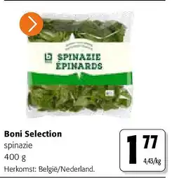 Colruyt Boni Selection spinazie 400 g aanbieding